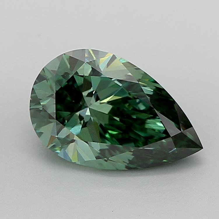 1.81 Ct. Fancy Vivid  Green Pear Lab Grown Diamond