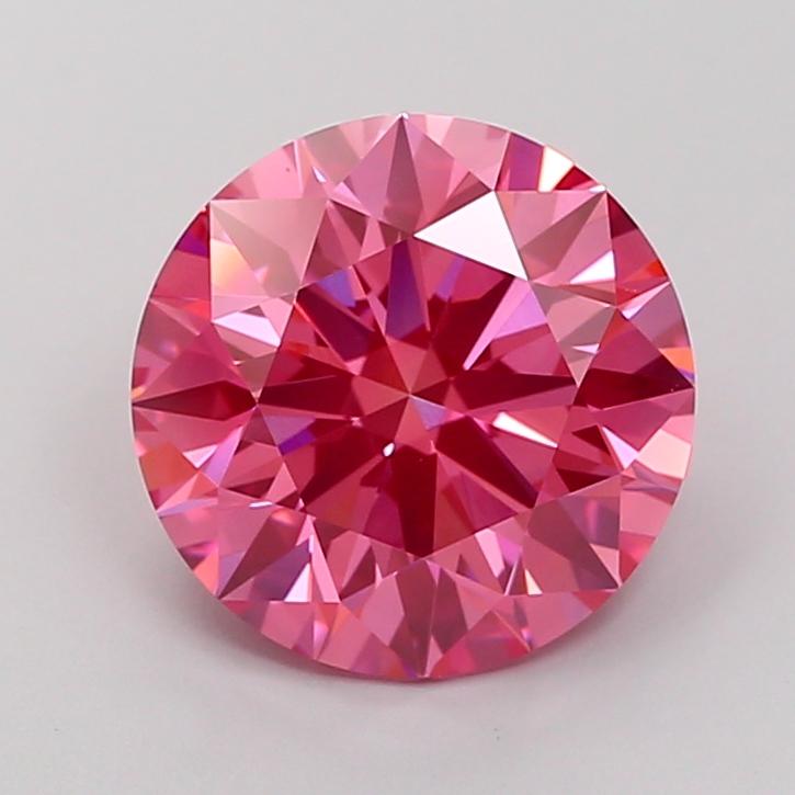 4.08 Ct. Fancy Vivid  Pink Round Lab Grown Diamond