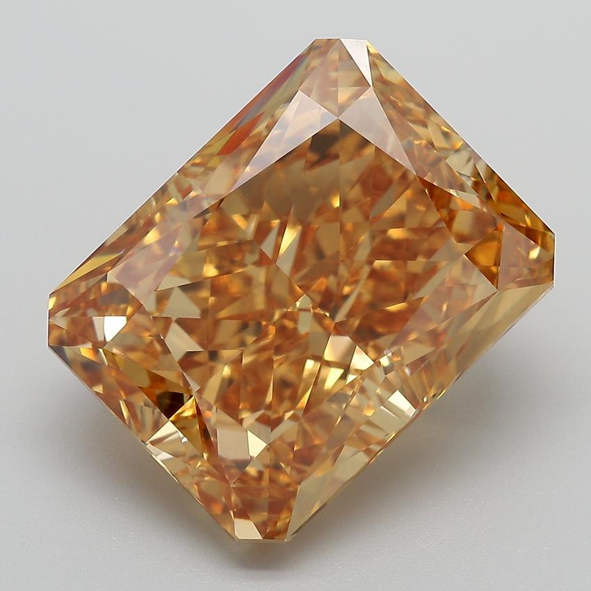 15.21 Ct. Fancy Vivid Orangy Yellow Radiant Lab Grown Diamond