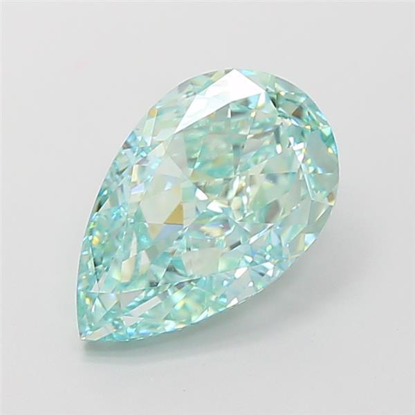 2.62 Ct. Fancy Vivid  Green Pear Lab Grown Diamond