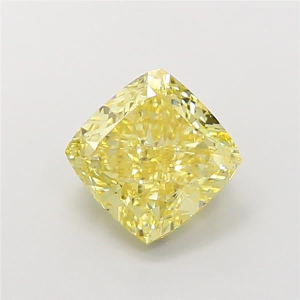3.07 Ct. Fancy Intense  Yellow Cushion Lab Grown Diamond