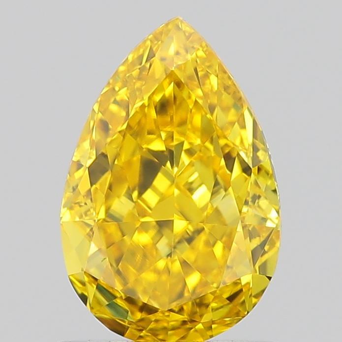 0.90 Ct. Fancy Vivid Yellow Pear Lab Grown Diamond