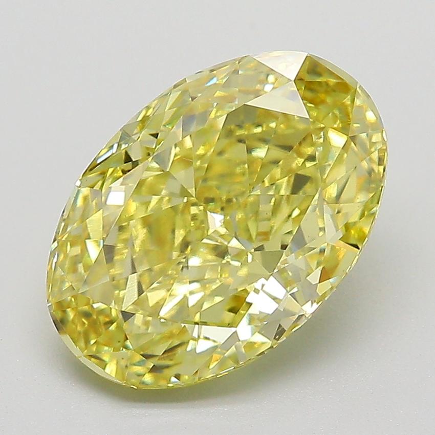 3.58 Ct. Fancy Intense Yellow Oval Lab Grown Diamond