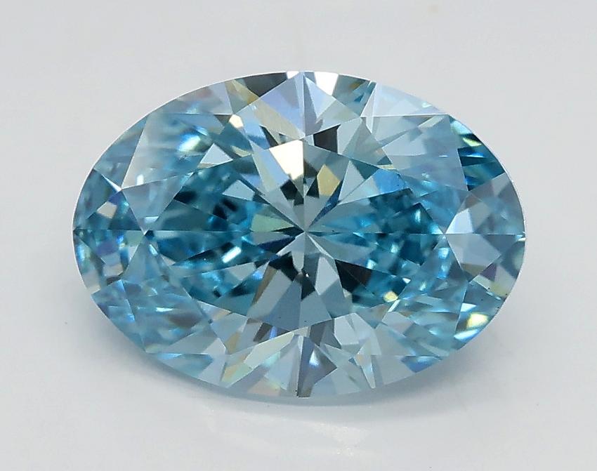 2.01 Ct. Fancy Vivid Blue Oval Lab Grown Diamond