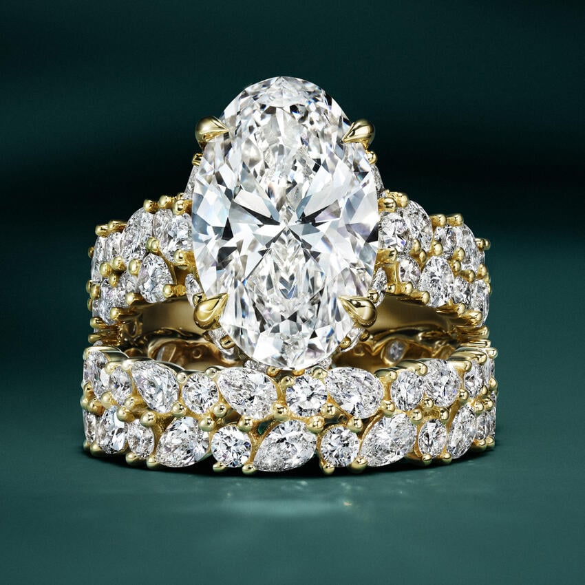 18K Yellow Gold Olivetta Double Row Eternity Diamond Ring, large additional view 1