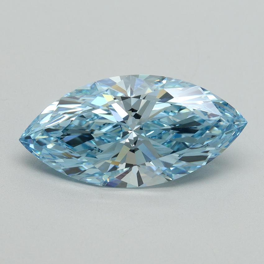 4.02 Ct. Fancy Vivid Blue Marquise Lab Grown Diamond