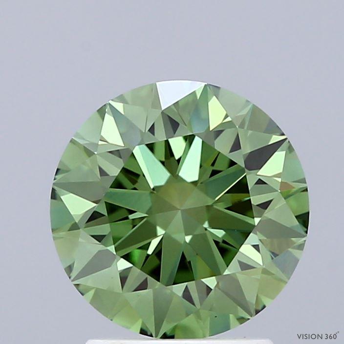 2.20 Ct. Fancy Vivid Green Round Lab Grown Diamond