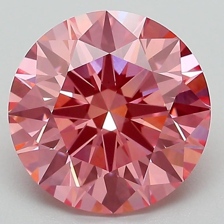 3.09 Ct. Fancy Vivid Pink Round Lab Grown Diamond