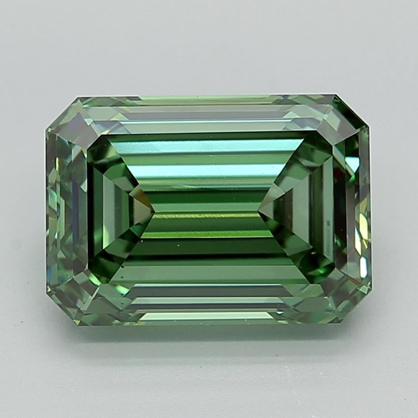 6.09 Ct. Fancy Vivid  Green Emerald Lab Grown Diamond