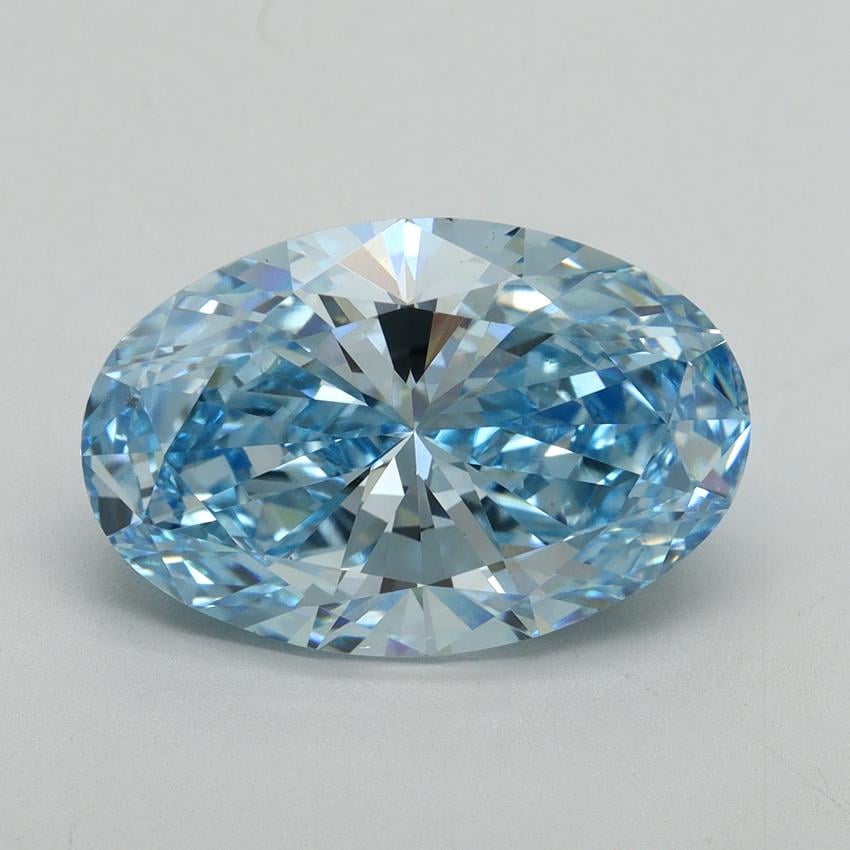 5.28 Ct. Fancy Vivid Blue Oval Lab Grown Diamond
