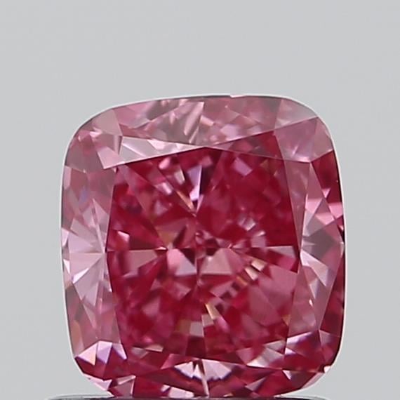 0.95 Ct. Fancy Vivid Pink Cushion Lab Grown Diamond