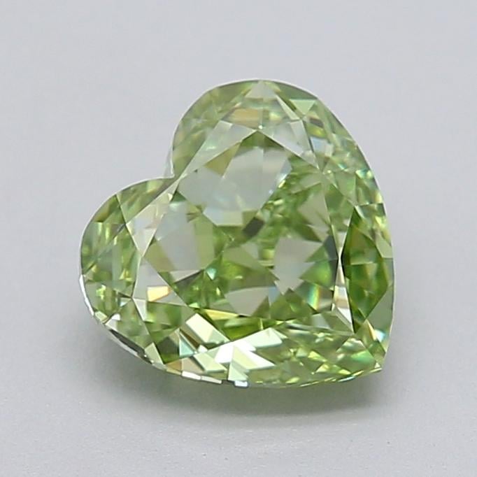 1.54 Ct. Fancy Vivid  Green Heart Lab Grown Diamond