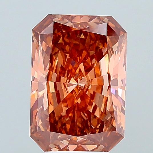 5.01 Ct. Fancy Vivid Brown Pink Radiant Lab Grown Diamond