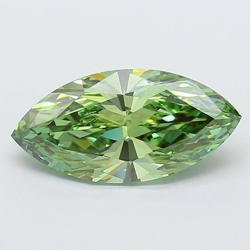 3.51 Ct. Fancy Vivid Green Marquise Lab Grown Diamond