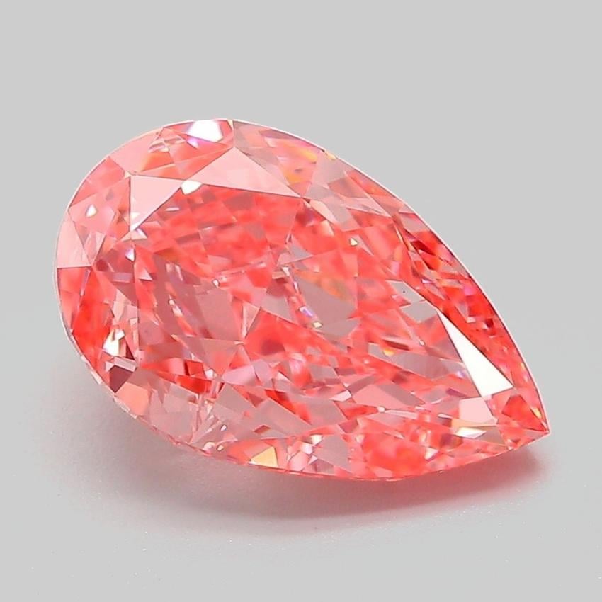 3.07 Ct. Fancy Vivid Pink Pear Lab Grown Diamond