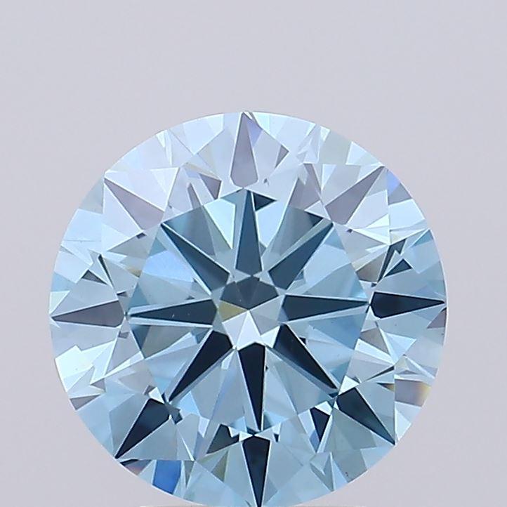 2.92 Ct. Fancy Vivid  Blue Round Lab Grown Diamond