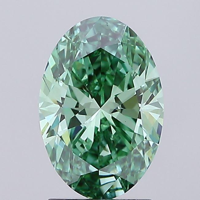 2.01 Ct. Fancy Vivid Green Oval Lab Grown Diamond