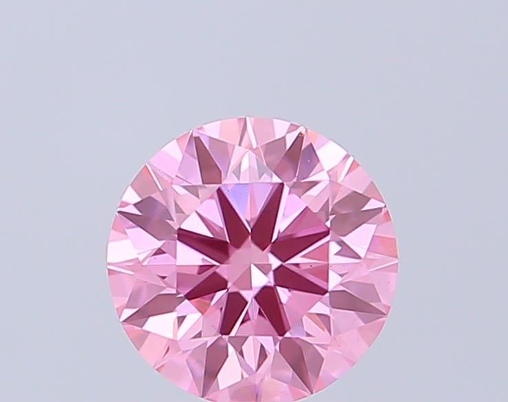 0.65 Ct. Fancy Vivid Pink Round Lab Grown Diamond