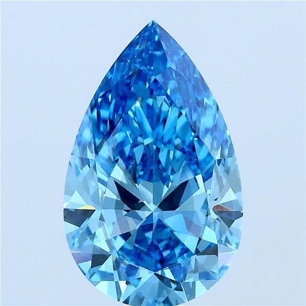 3.02 Ct. Fancy Vivid Blue Pear Lab Grown Diamond