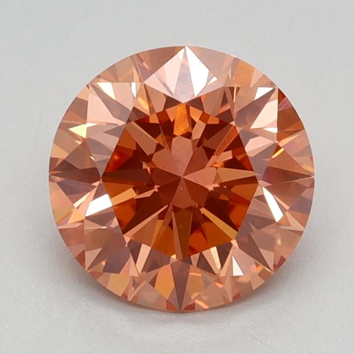 1.09 Ct. Fancy Vivid Orangy Pink Round Lab Grown Diamond