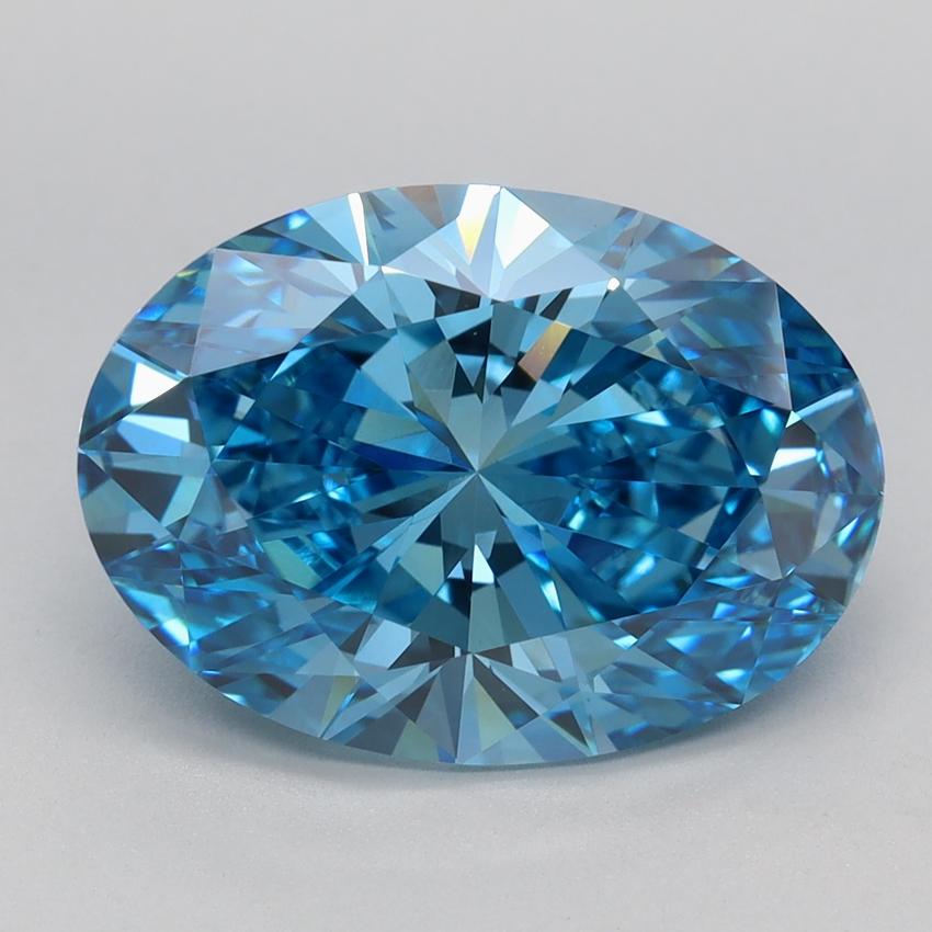 4.31 Ct. Fancy Vivid Blue Oval Lab Grown Diamond