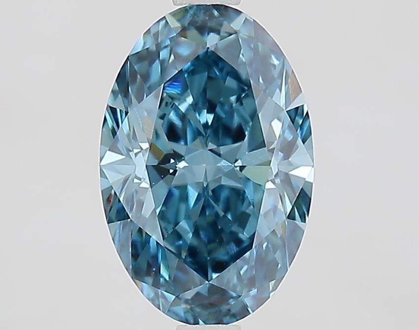 2.02 Ct. Fancy Vivid Blue Oval Lab Grown Diamond
