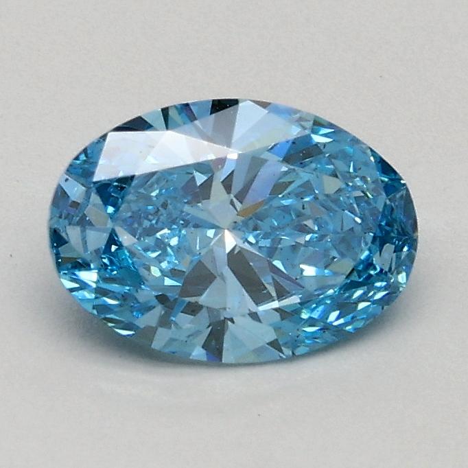 0.55 Ct. Fancy Vivid Blue Oval Lab Grown Diamond