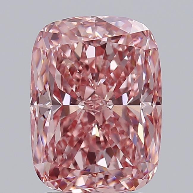 2.55 Ct. Fancy Vivid Pink Cushion Lab Grown Diamond