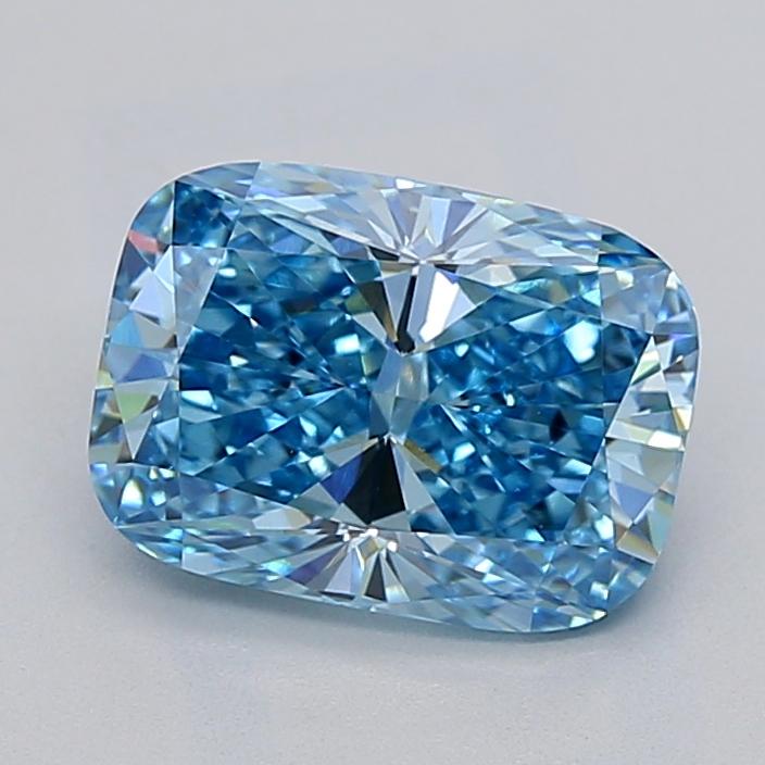 2.02 Ct. Fancy Vivid  Blue Cushion Lab Grown Diamond