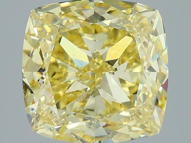 4.03 Ct. Fancy Intense Yellow Cushion Lab Grown Diamond