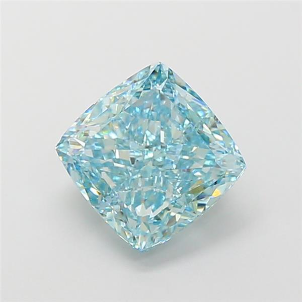 3.54 Ct. Fancy Vivid Blue Cushion Lab Grown Diamond