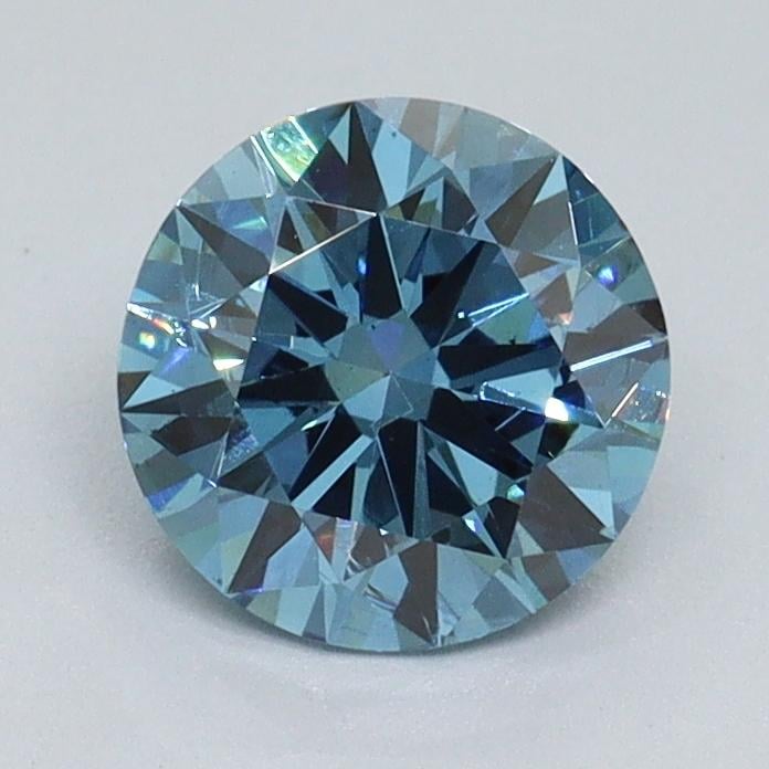 1.07 Ct. Fancy Vivid Malibu Blue Round Lab Grown Diamond