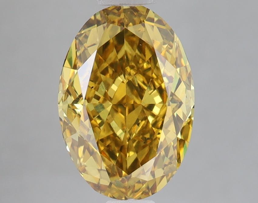 3.02 Ct. Fancy Vivid Brownish Yellow Oval Lab Grown Diamond
