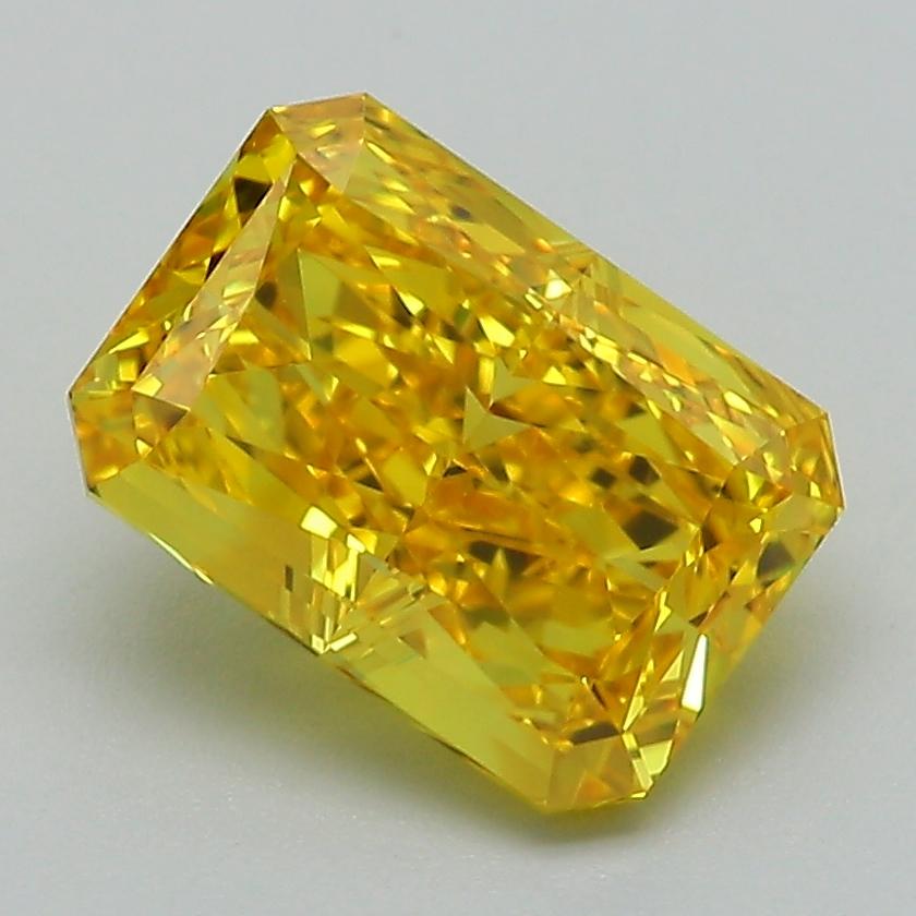 2.57 Ct. Fancy Vivid Yellow Radiant Lab Grown Diamond