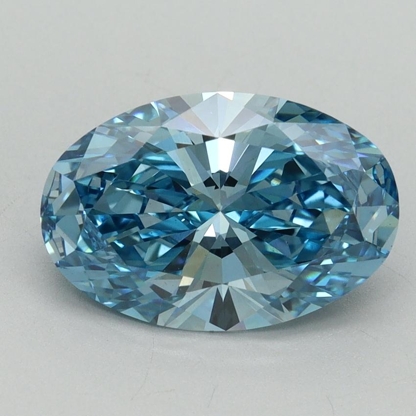 3.03 Ct. Fancy Vivid Blue Oval Lab Grown Diamond