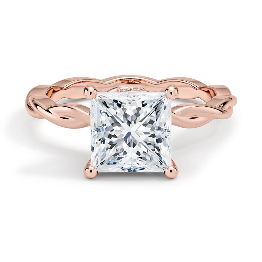 Custom Twisted Princess-Cut Diamond Ring