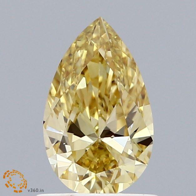 0.92 Ct. Fancy Intense Yellow Pear Lab Grown Diamond