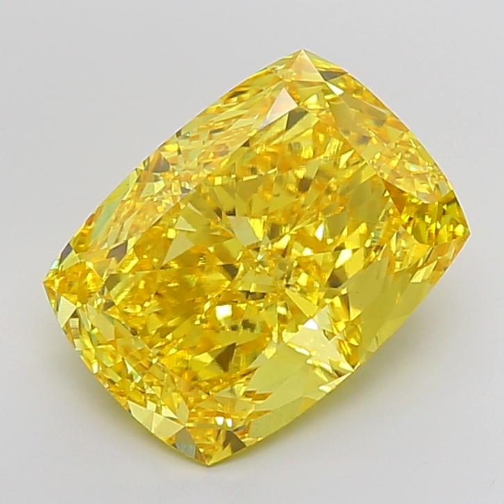 11.43 Ct. Fancy Vivid Yellow Cushion Lab Grown Diamond