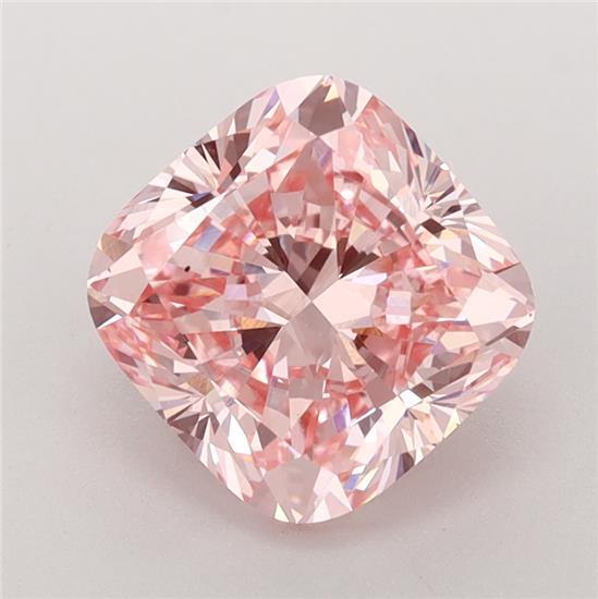 2.60 Ct. Fancy Intense Pink Cushion Lab Grown Diamond