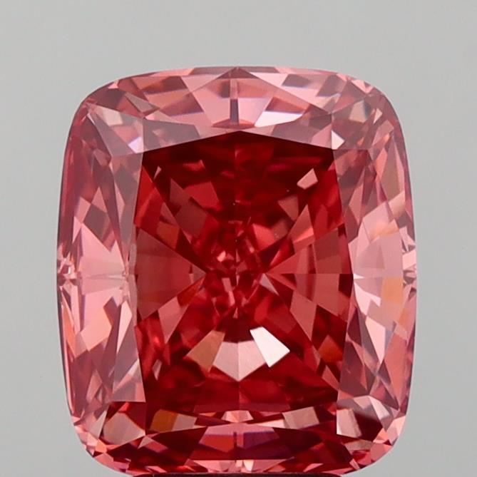 5.15 Ct. Fancy Vivid  Pink Cushion Lab Grown Diamond