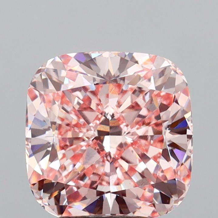 3.57 Ct. Fancy Intense  Pink Cushion Lab Grown Diamond