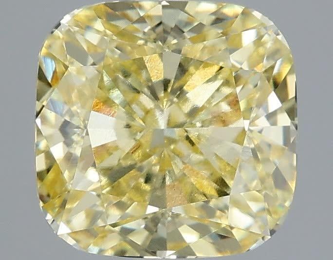 3.03 Ct. Fancy Yellow Cushion Lab Grown Diamond