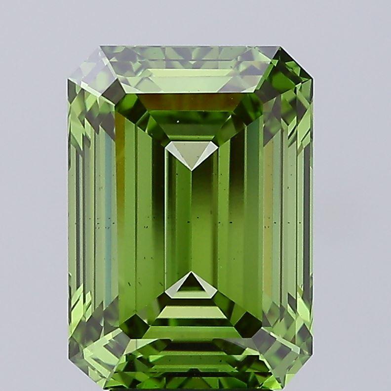 5.38 Ct. Fancy Vivid  Green Emerald Lab Grown Diamond