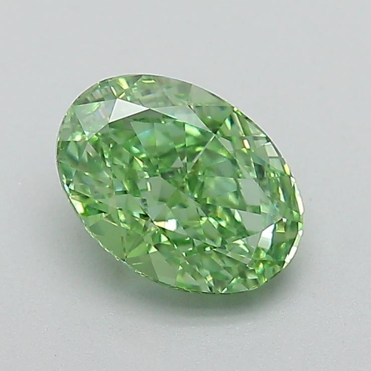 1.04 Ct. Fancy Vivid  Green Oval Lab Grown Diamond