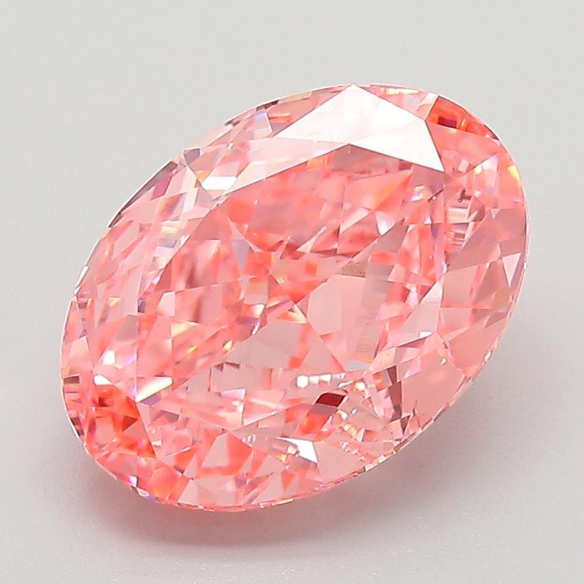 3.29 Ct. Fancy Vivid  Pink Oval Lab Grown Diamond