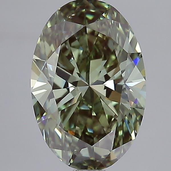 2.52 Ct. Fancy Vivid Green Oval Lab Grown Diamond