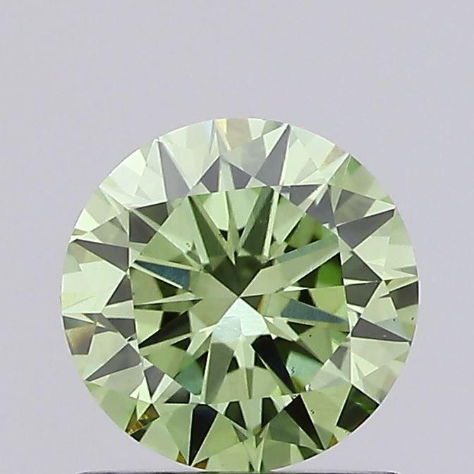 0.91 Ct. Fancy Vivid Green Round Lab Grown Diamond