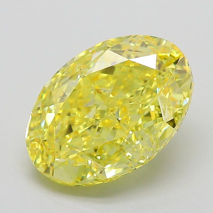 5.01 Ct. Fancy Vivid  Yellow Oval Lab Grown Diamond