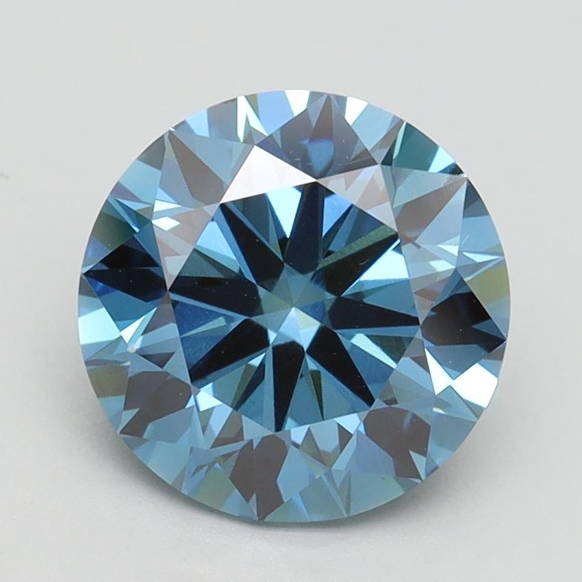 2.52 Ct. Fancy Vivid Blue Round Lab Grown Diamond