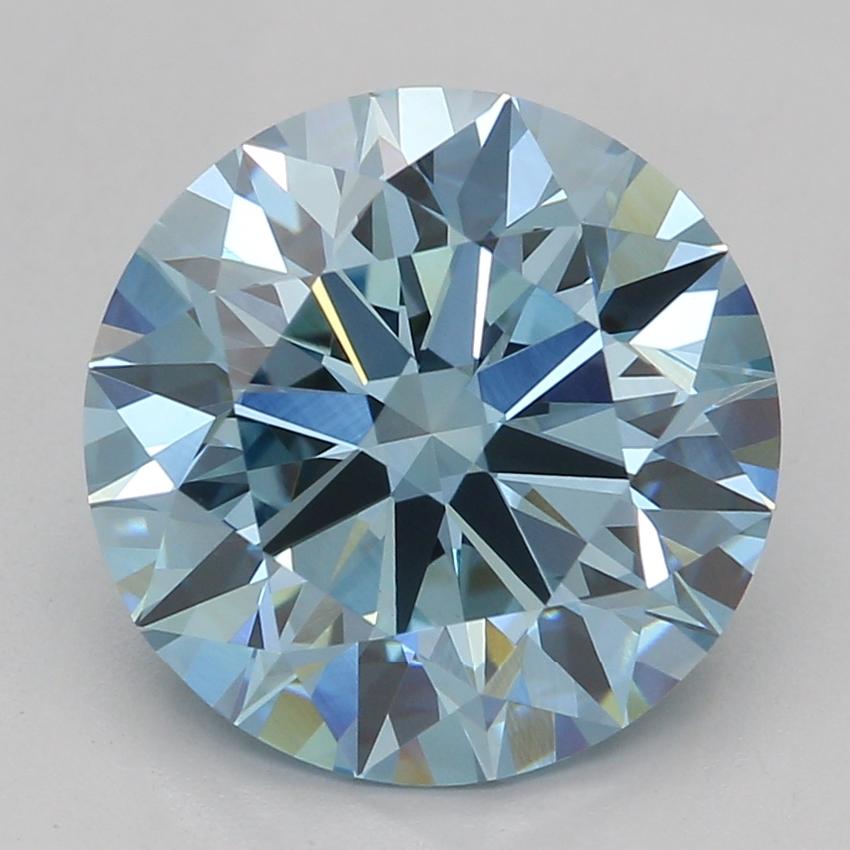 2.52 Ct. Fancy Vivid Blue Round Lab Grown Diamond